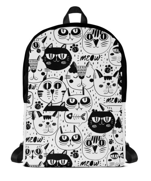 Zaino Cat Faces Monocromatico
