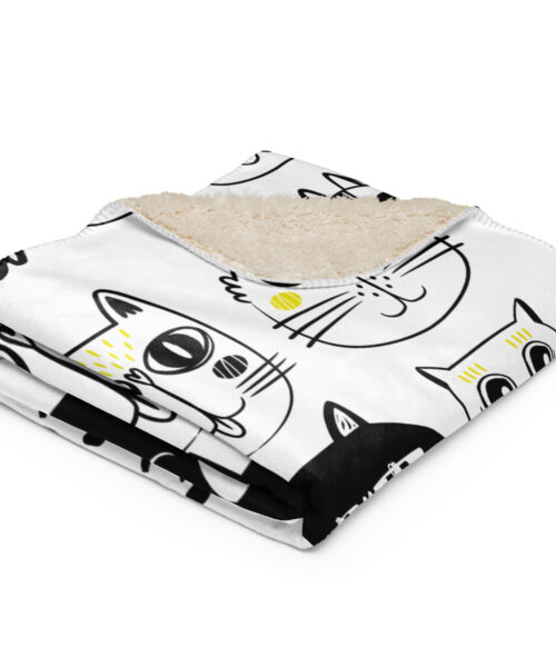 Coperta Sherpa Cat Expressions
