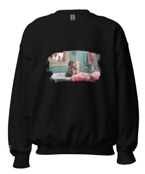 Pastel Bathroom Cat Elegance Sweatshirt