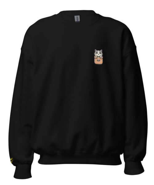 Felpa Girocollo Pocket Kitty Brown