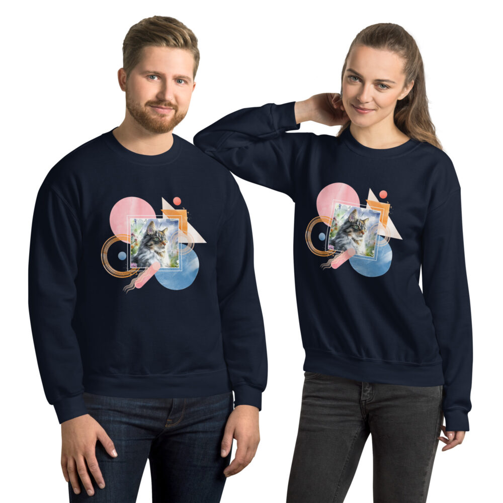 Felpa Girocollo Geometric Feline - immagine 6