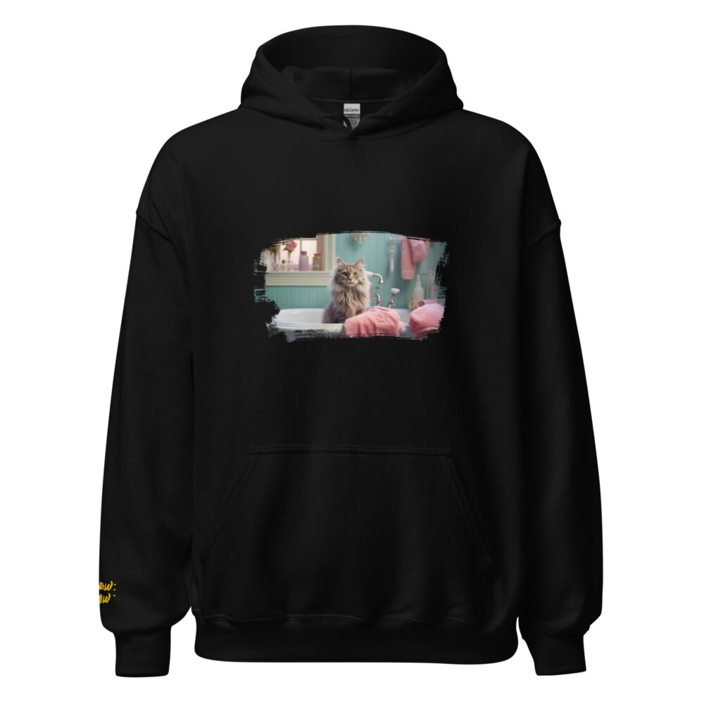 Pastel Bathroom Cat Luxury Hoodie