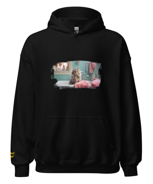 Pastel Bathroom Cat Luxury Hoodie
