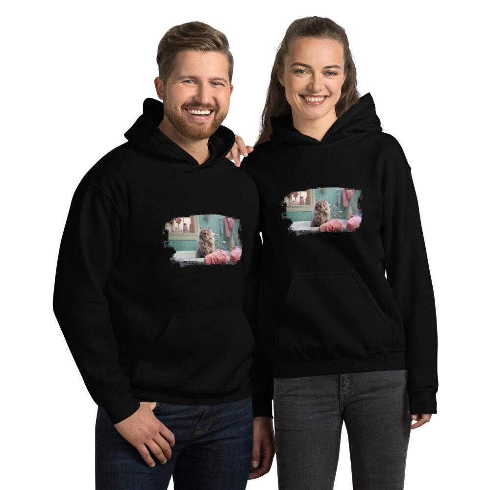 Pastel Bathroom Cat Luxury Hoodie - immagine 2