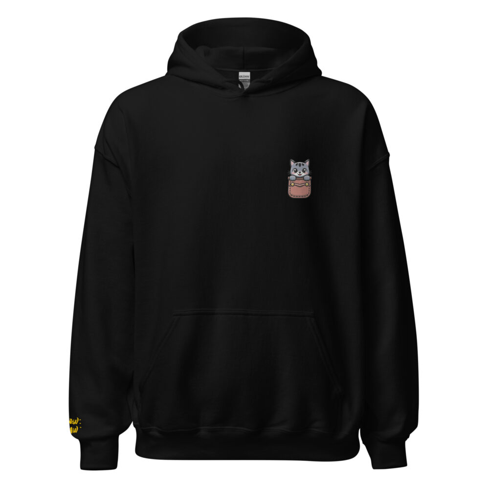 Felpa con Cappuccio Leather Pocket Cat