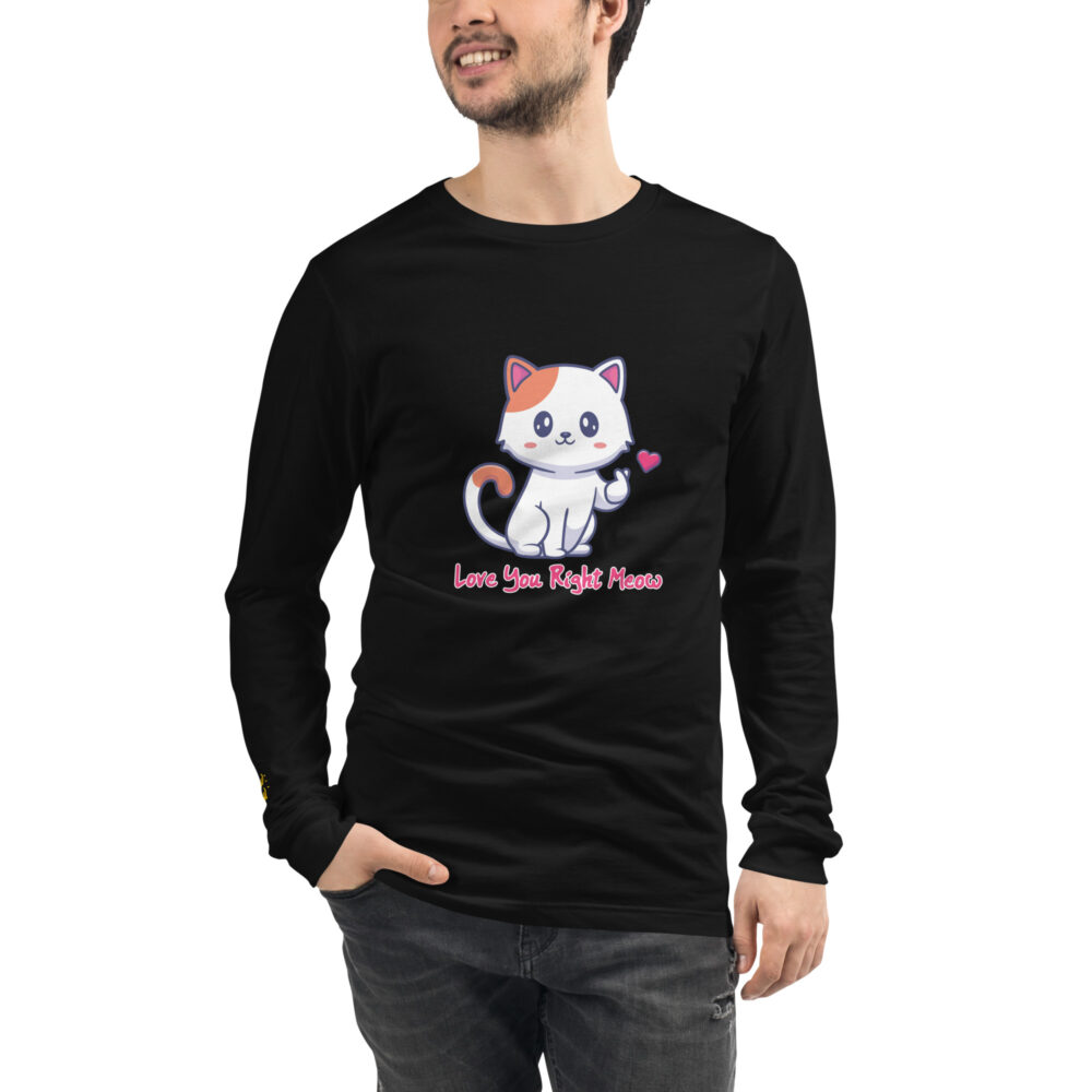 T-shirt Manica Lunga Love You Right Meow - immagine 4