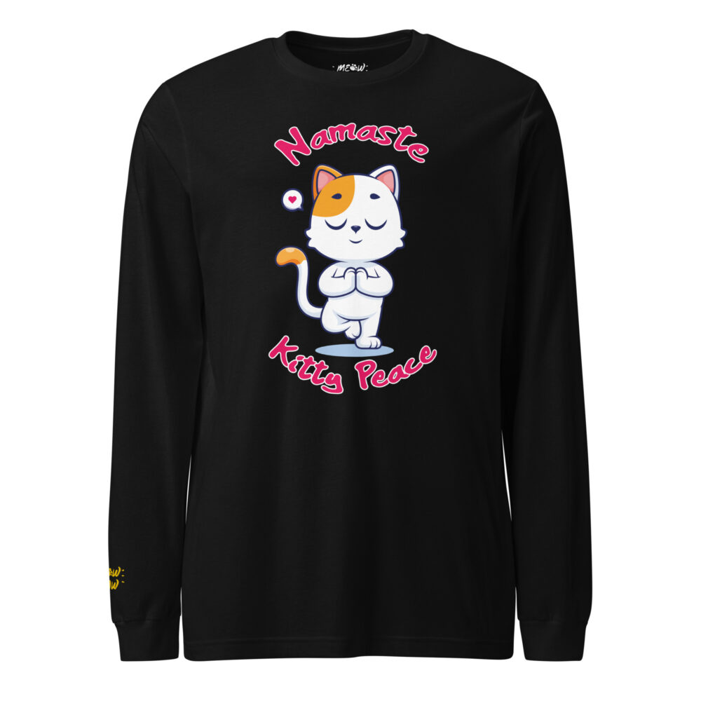 T-shirt Manica Lunga Gattino Namaste