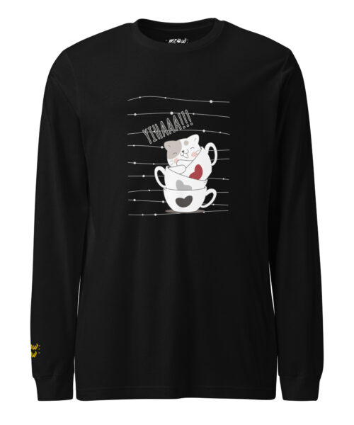 Stacked Cups Cat Long Sleeve T-shirt