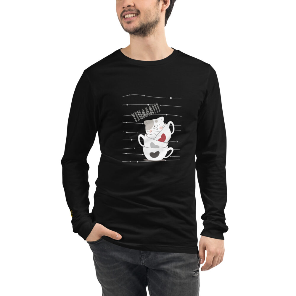 Stacked Cups Cat Long Sleeve T-shirt - immagine 4