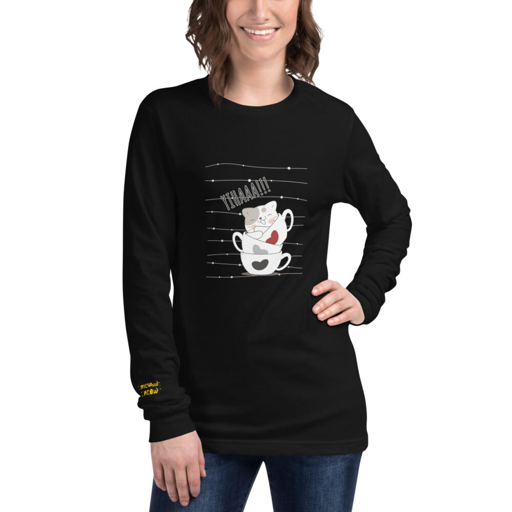 Stacked Cups Cat Long Sleeve T-shirt - immagine 2