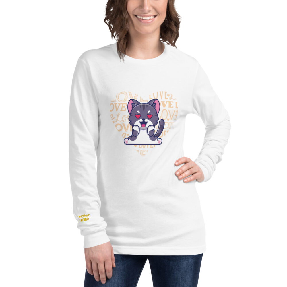 T-shirt Manica Lunga Cuore Felino - immagine 7