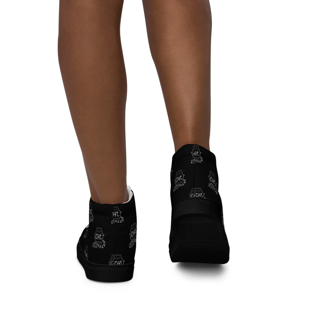 Meow Cat - Sneakers alte in tela da donna - immagine 9