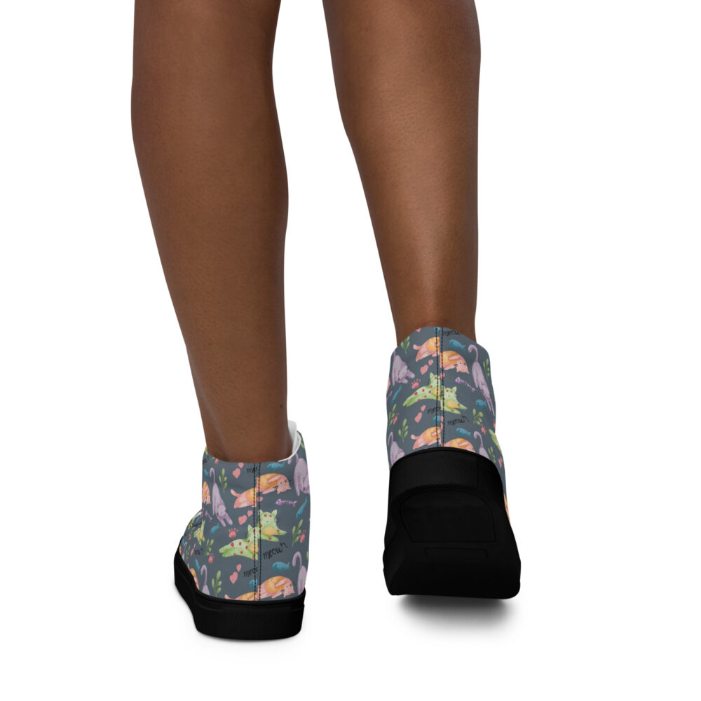 Garden Cats - Sneakers alte in tela da donna - immagine 10