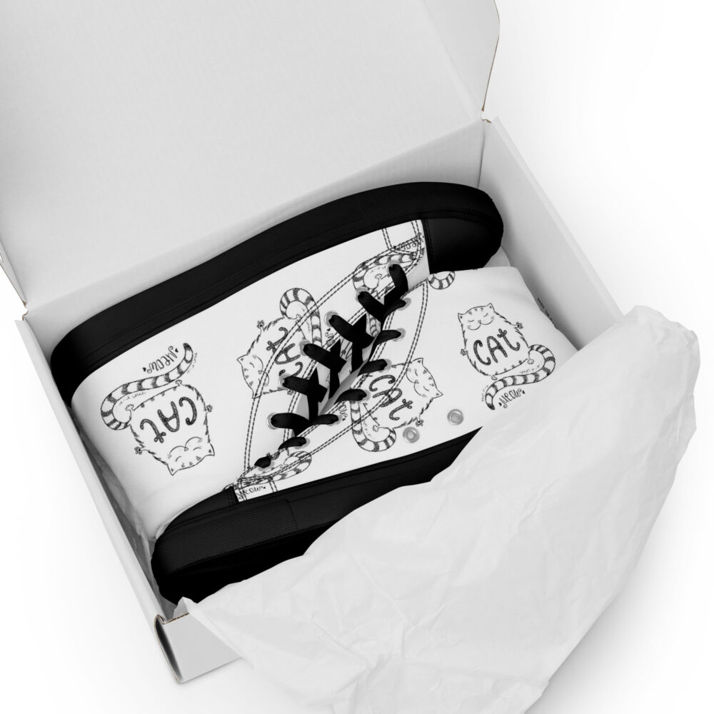 Cat Sketch - Sneakers alte in tela da donna - immagine 11