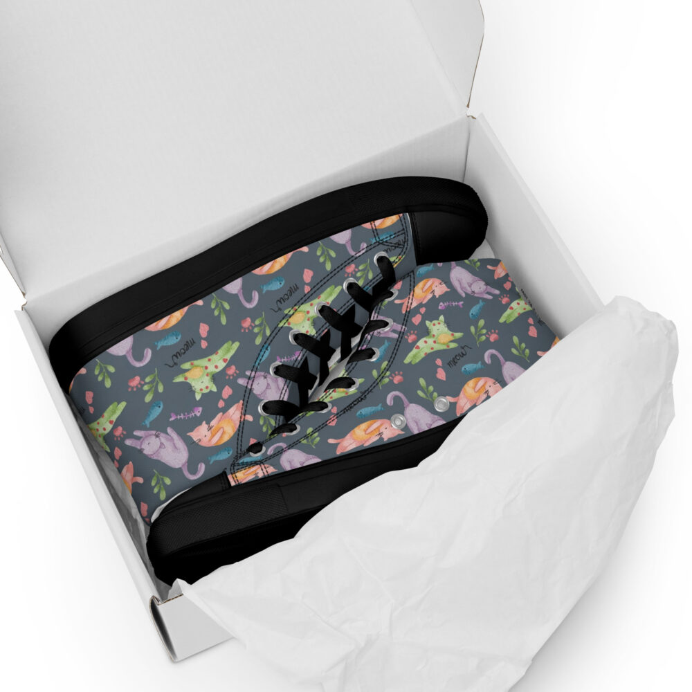 Garden Cats - Sneakers alte in tela da donna - immagine 11