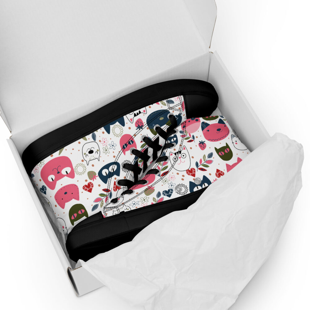 Happy Cat Faces - Sneakers alte in tela da donna - immagine 11
