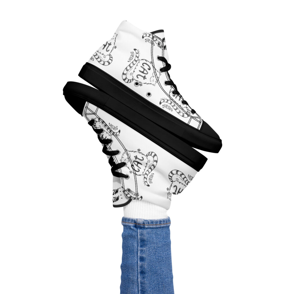 Cat Sketch - Sneakers alte in tela da donna - immagine 3