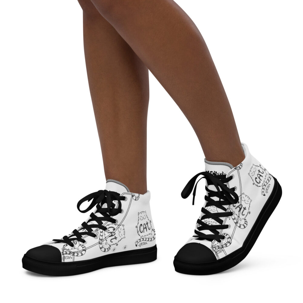 Cat Sketch - Sneakers alte in tela da donna - immagine 10