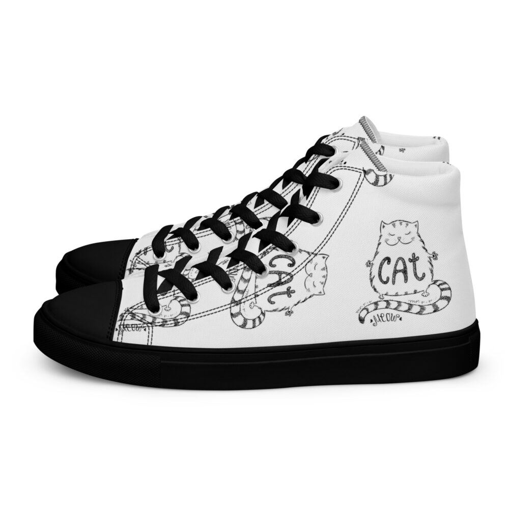 Cat Sketch - Sneakers alte in tela da donna - immagine 30