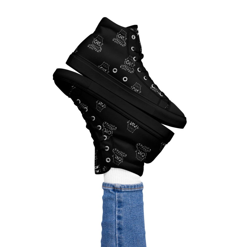Meow Cat - Sneakers alte in tela da donna - immagine 3