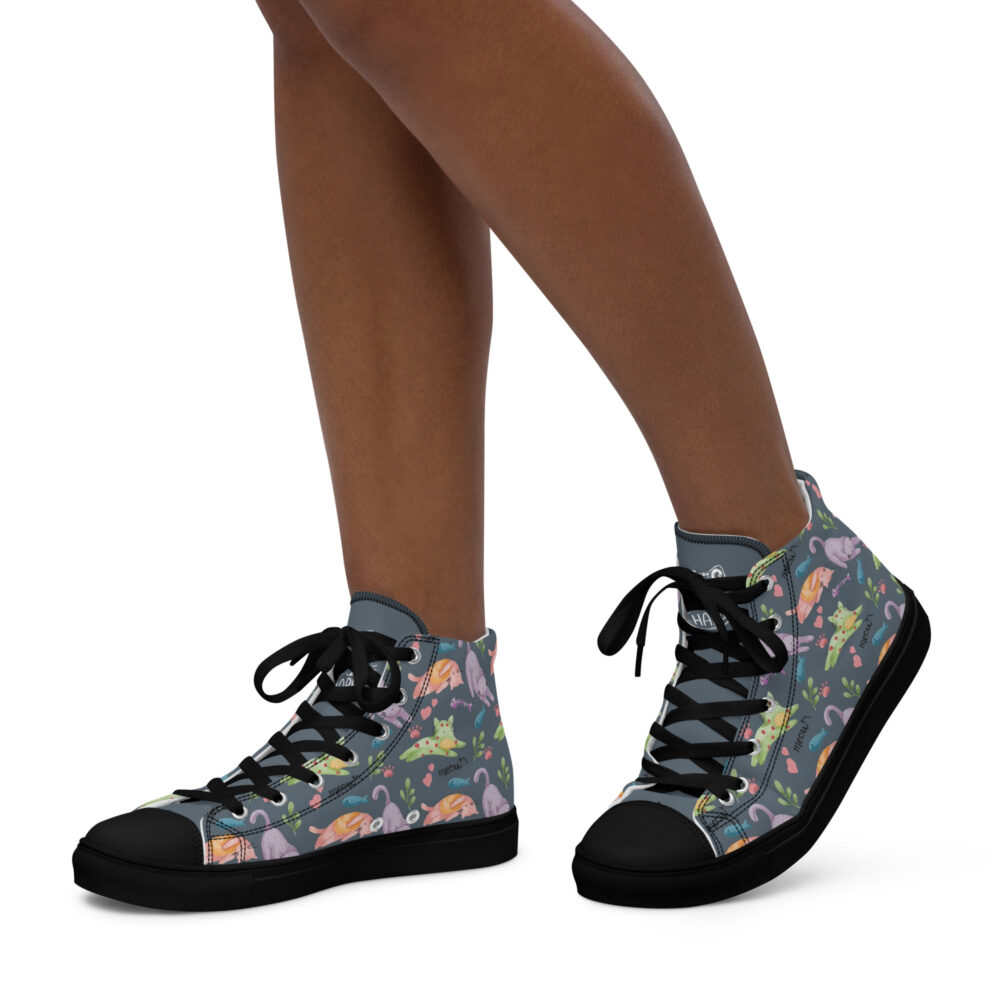 Garden Cats - Sneakers alte in tela da donna - immagine 9