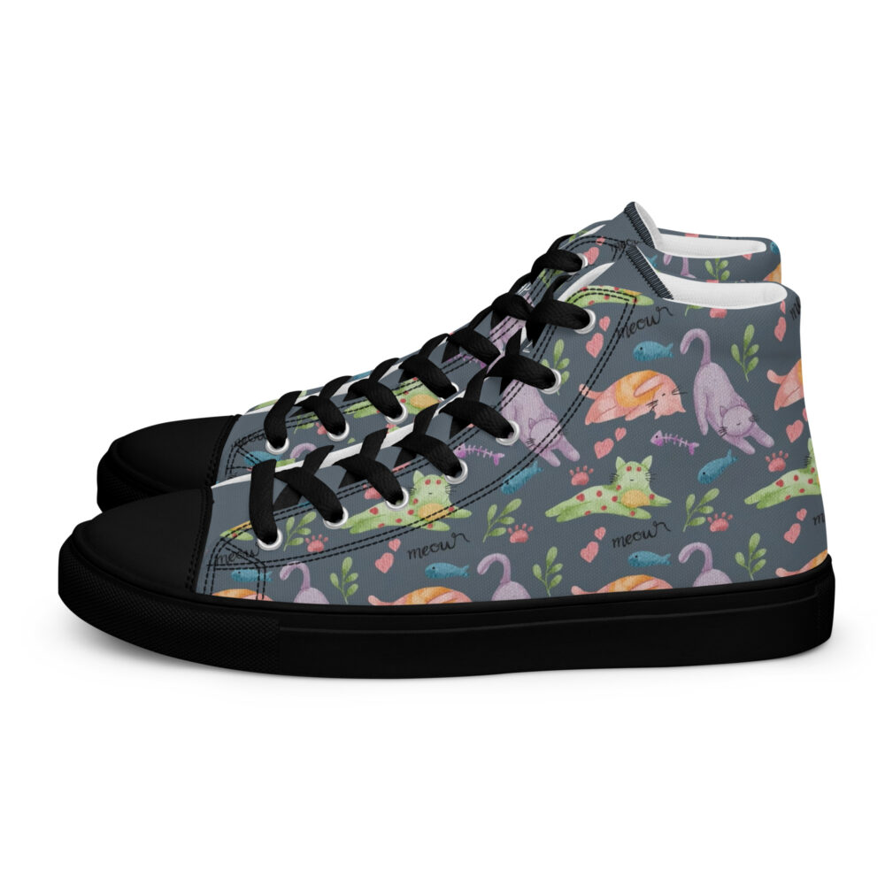 Garden Cats - Sneakers alte in tela da donna - immagine 30