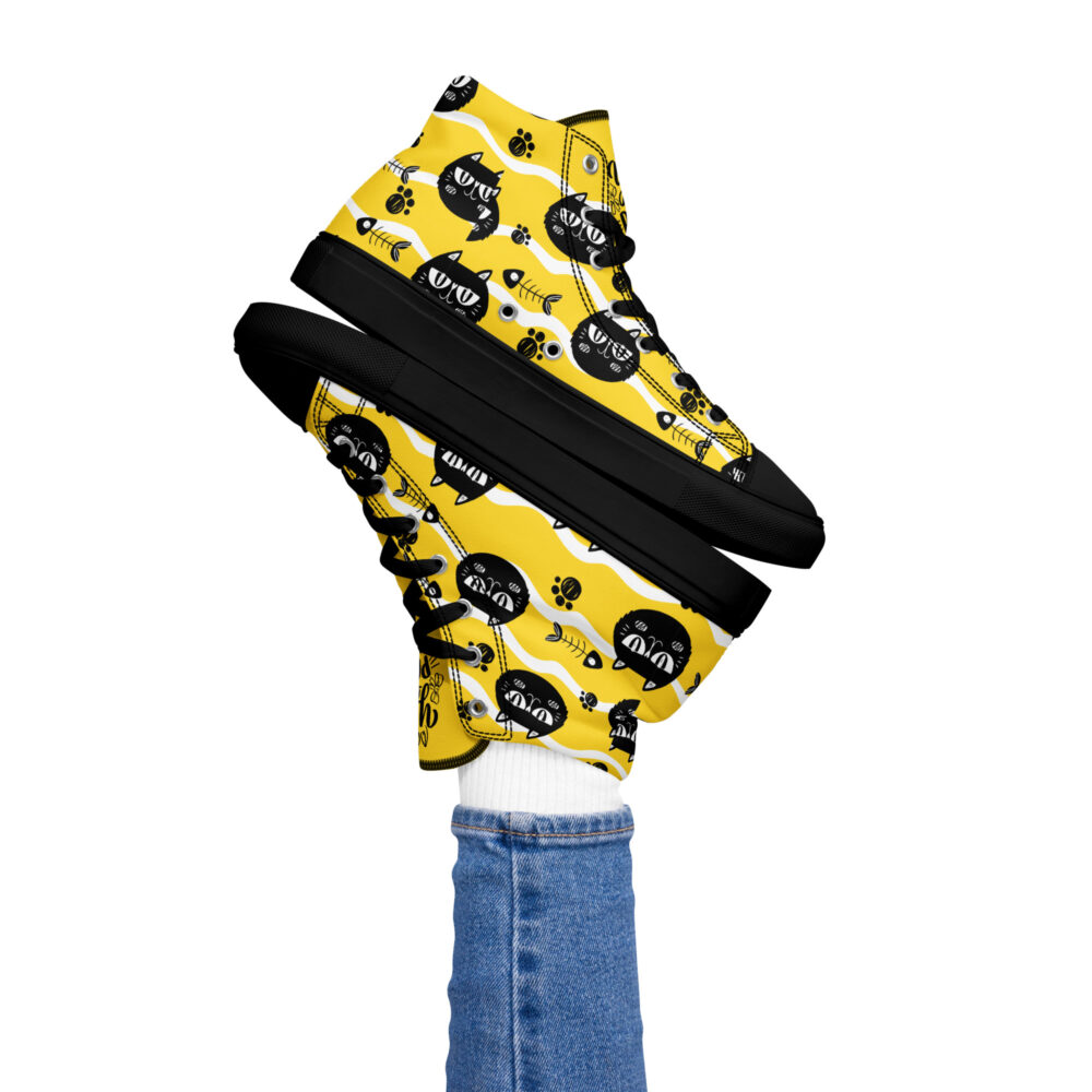 Cool Black Cats - Sneakers alte in tela da donna - immagine 3