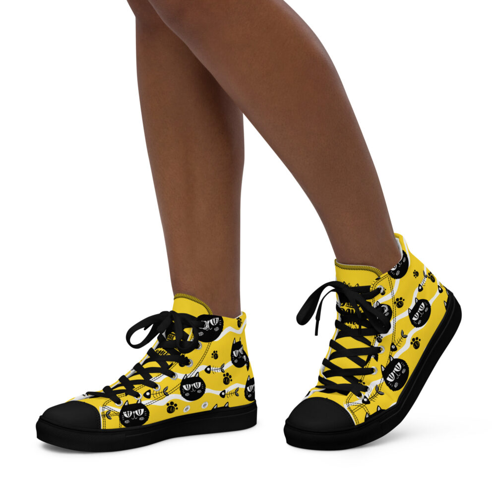Cool Black Cats - Sneakers alte in tela da donna - immagine 9