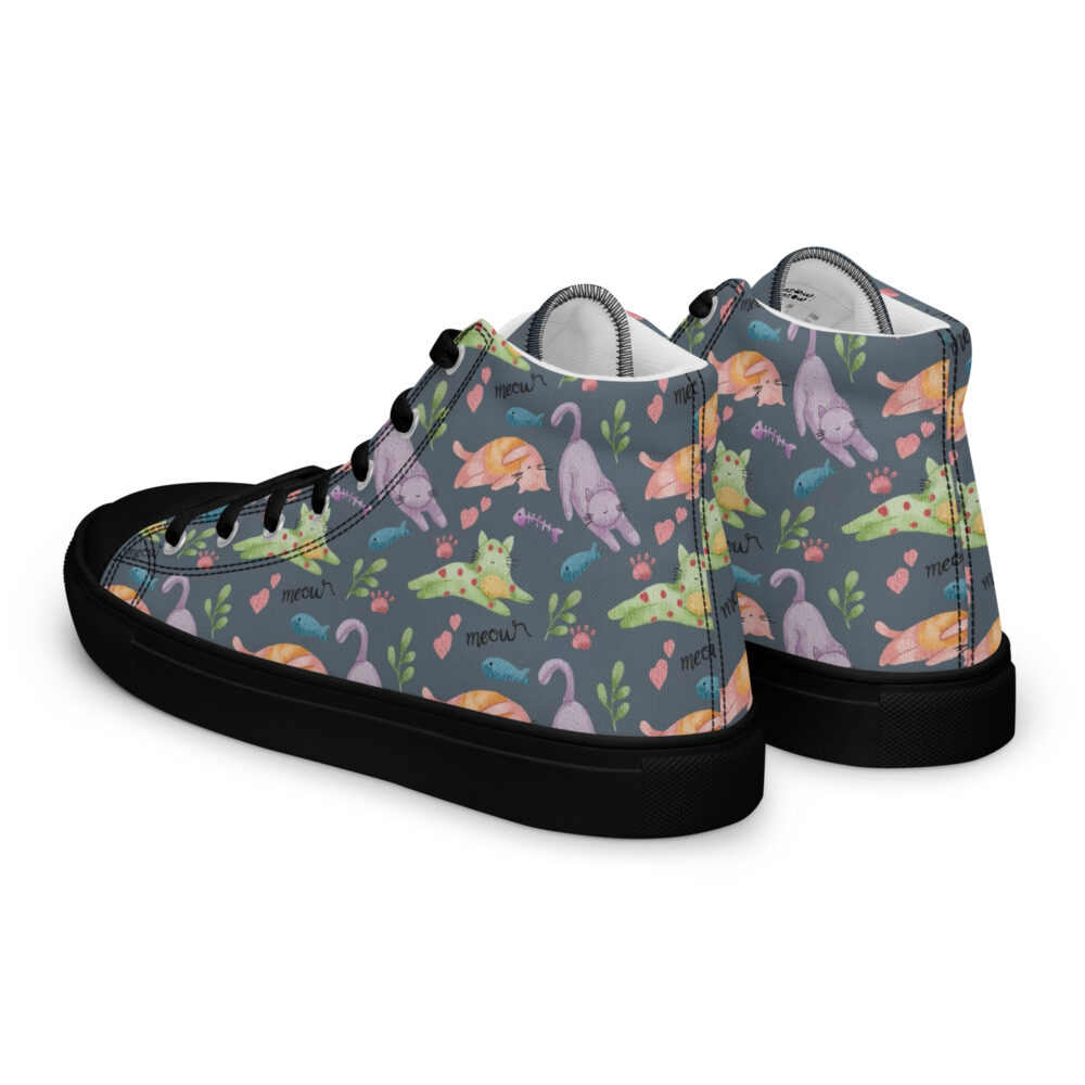 Garden Cats - Sneakers alte in tela da donna - immagine 32