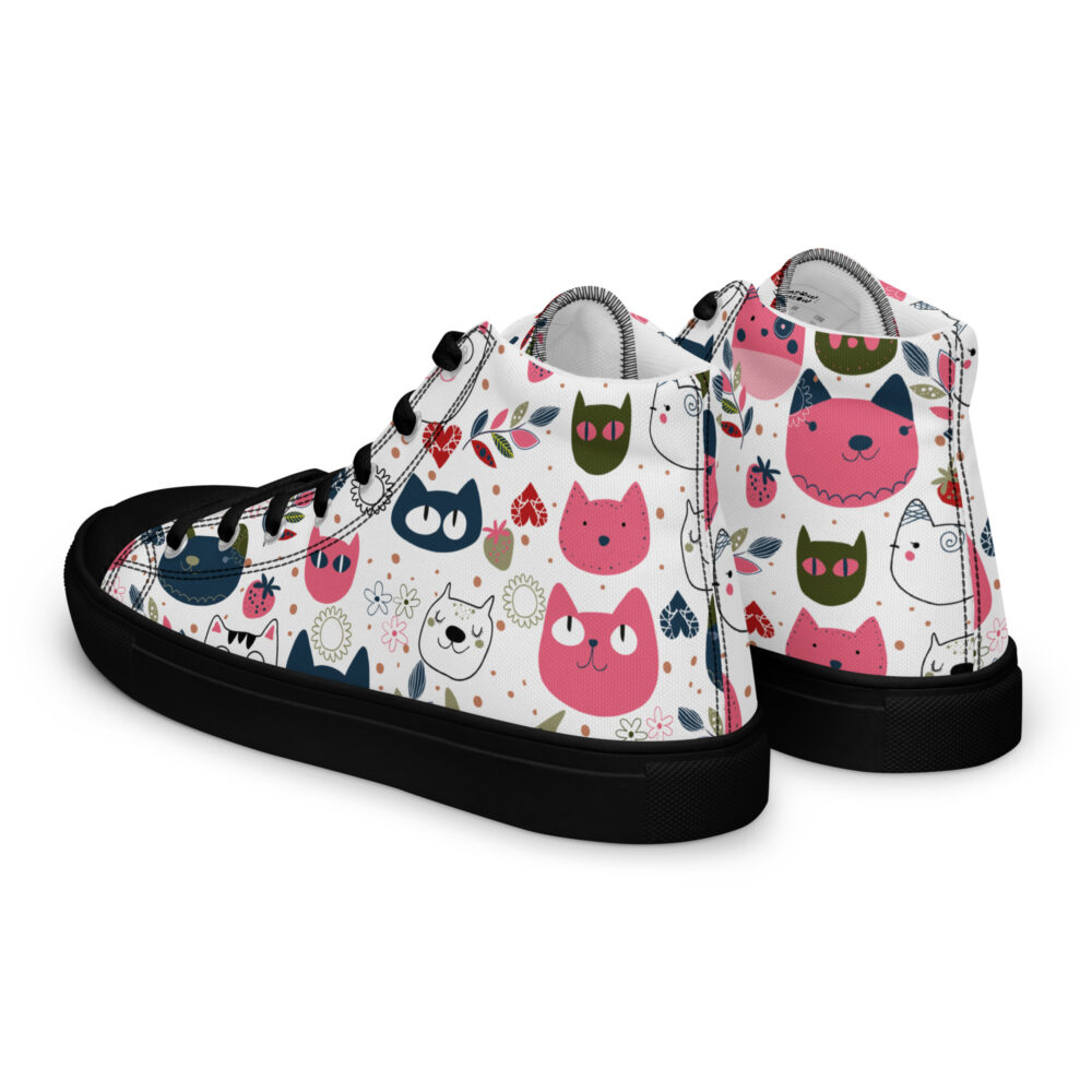 Happy Cat Faces - Sneakers alte in tela da donna - immagine 32