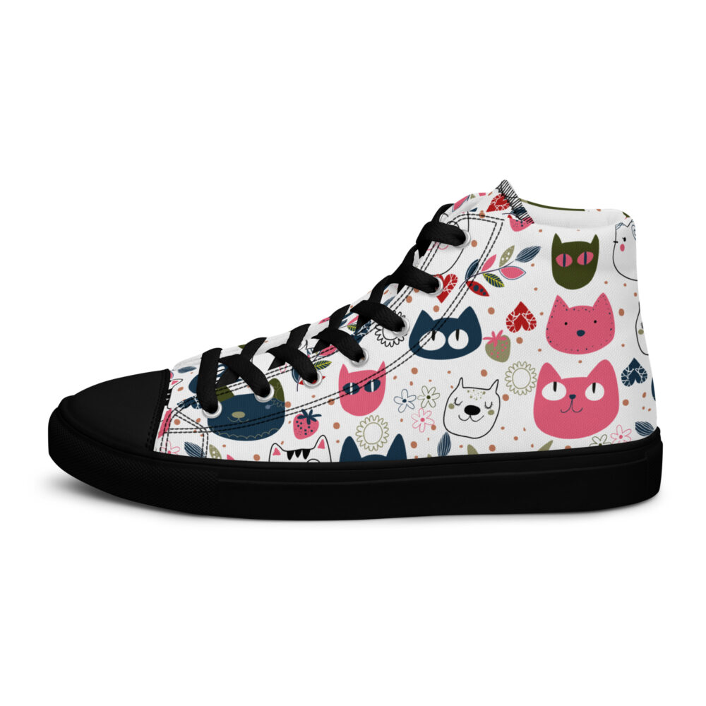 Happy Cat Faces - Sneakers alte in tela da donna - immagine 12