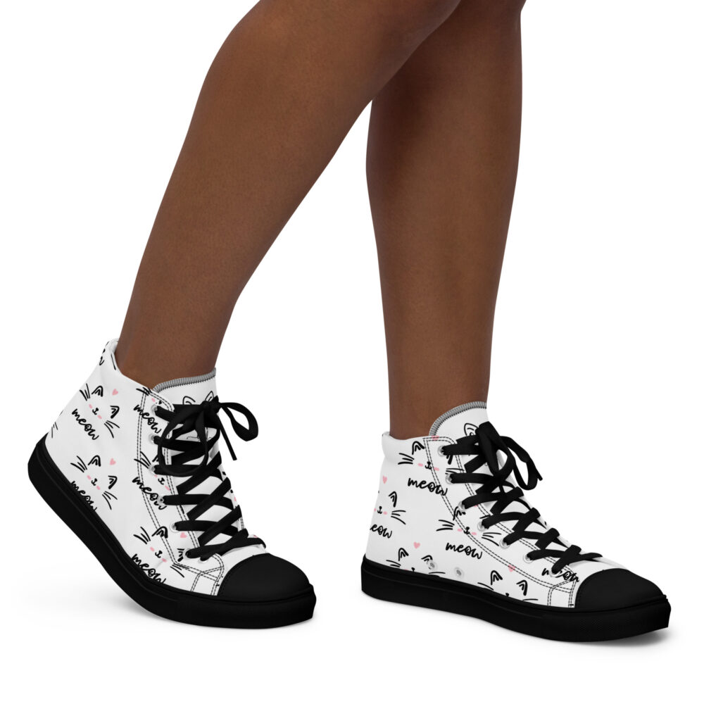 Meow - Sneakers alte in tela da donna - immagine 4