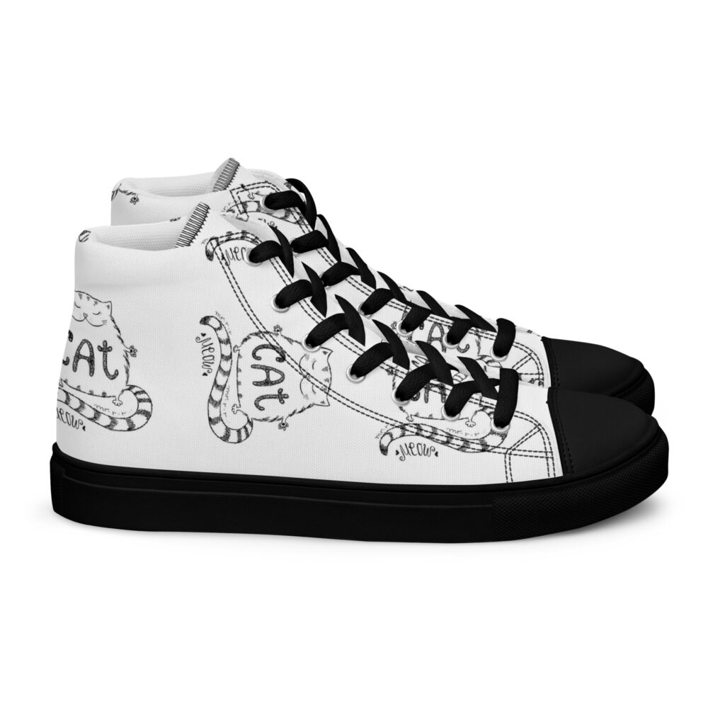 Cat Sketch - Sneakers alte in tela da donna - immagine 36
