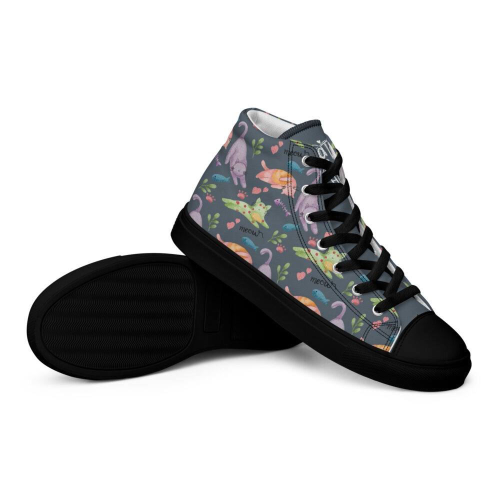 Garden Cats - Sneakers alte in tela da donna - immagine 5
