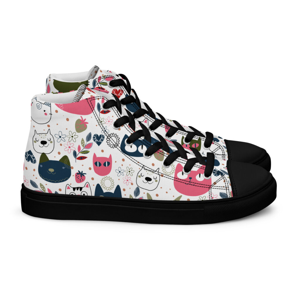 Happy Cat Faces - Sneakers alte in tela da donna - immagine 36