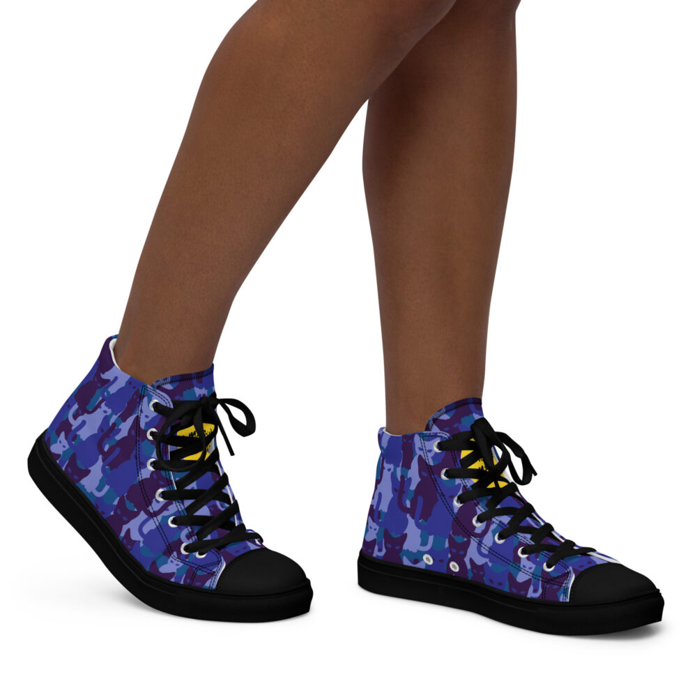 Night Sky Cats High - Sneakers alte in tela da donna - immagine 4