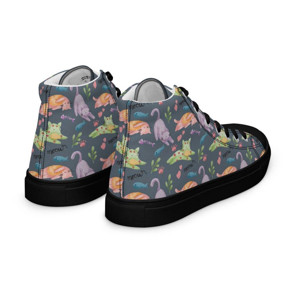 Garden Cats - Sneakers alte in tela da donna - immagine 37
