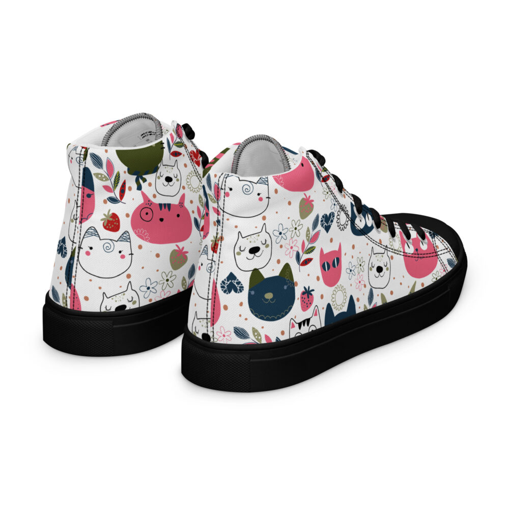 Happy Cat Faces - Sneakers alte in tela da donna - immagine 37