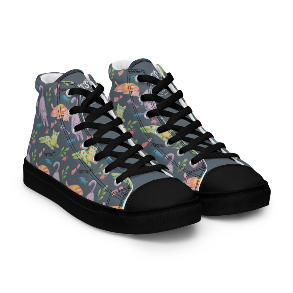 Garden Cats - Sneakers alte in tela da donna