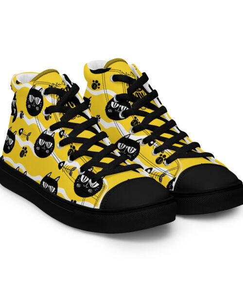 Cool Black Cats - Sneakers alte in tela da donna