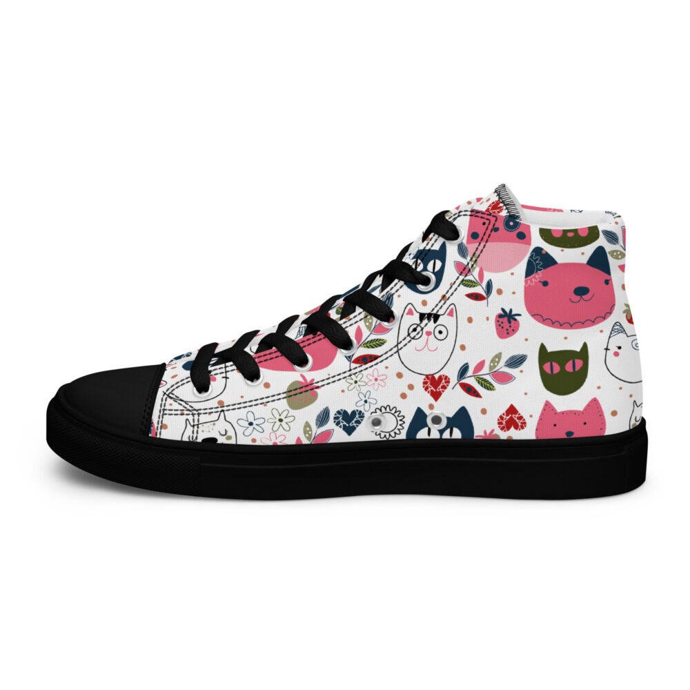 Happy Cat Faces - Sneakers alte in tela da donna - immagine 15