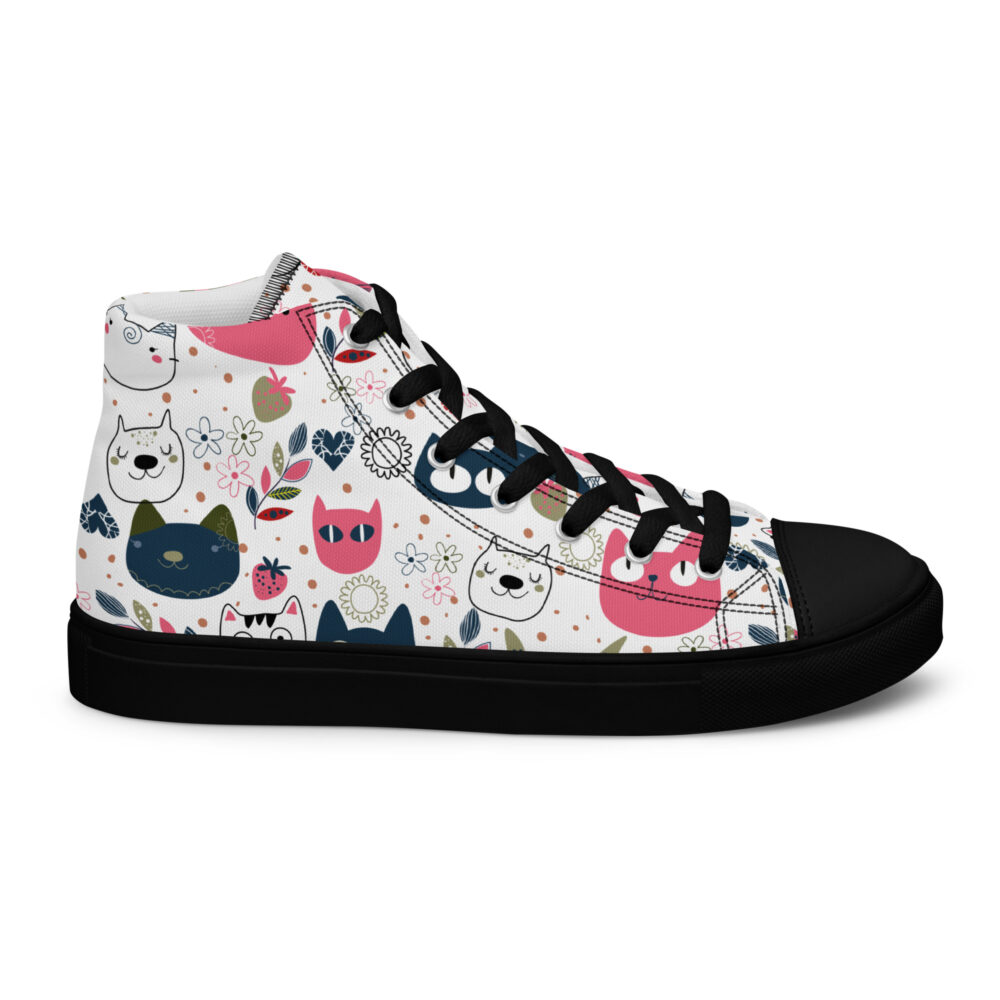 Happy Cat Faces - Sneakers alte in tela da donna - immagine 14