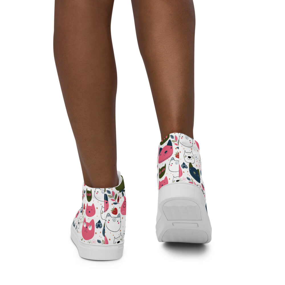 Happy Cat Faces - Sneakers alte in tela da donna - immagine 23