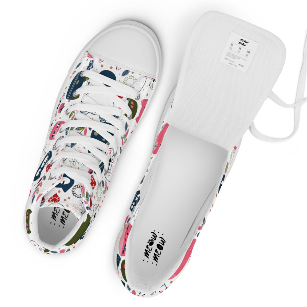 Happy Cat Faces - Sneakers alte in tela da donna - immagine 21