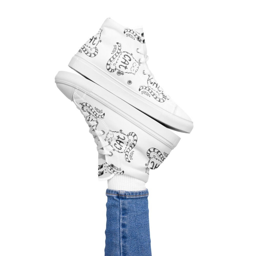 Cat Sketch - Sneakers alte in tela da donna - immagine 18