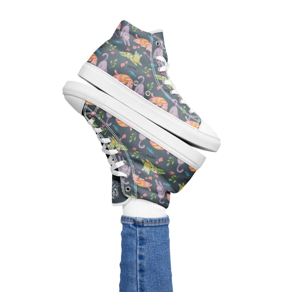 Garden Cats - Sneakers alte in tela da donna - immagine 18