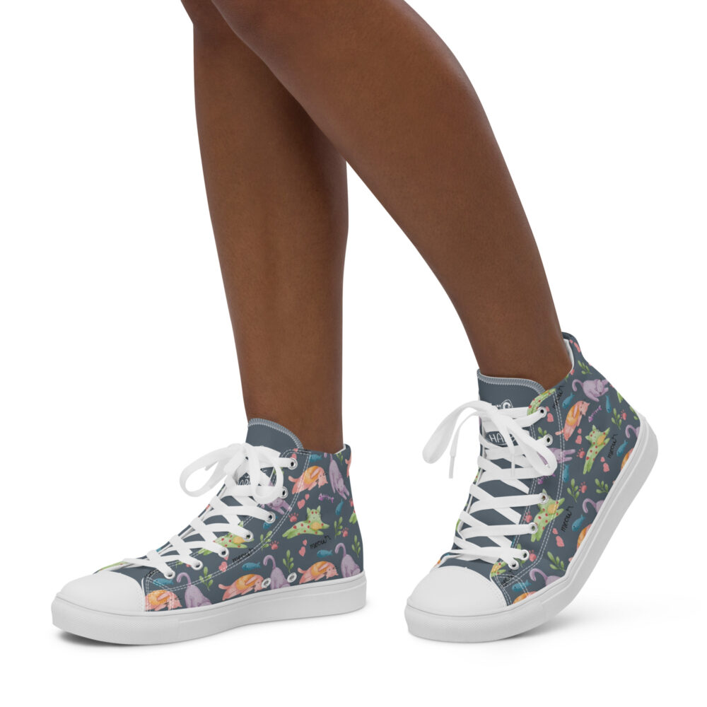 Garden Cats - Sneakers alte in tela da donna - immagine 24