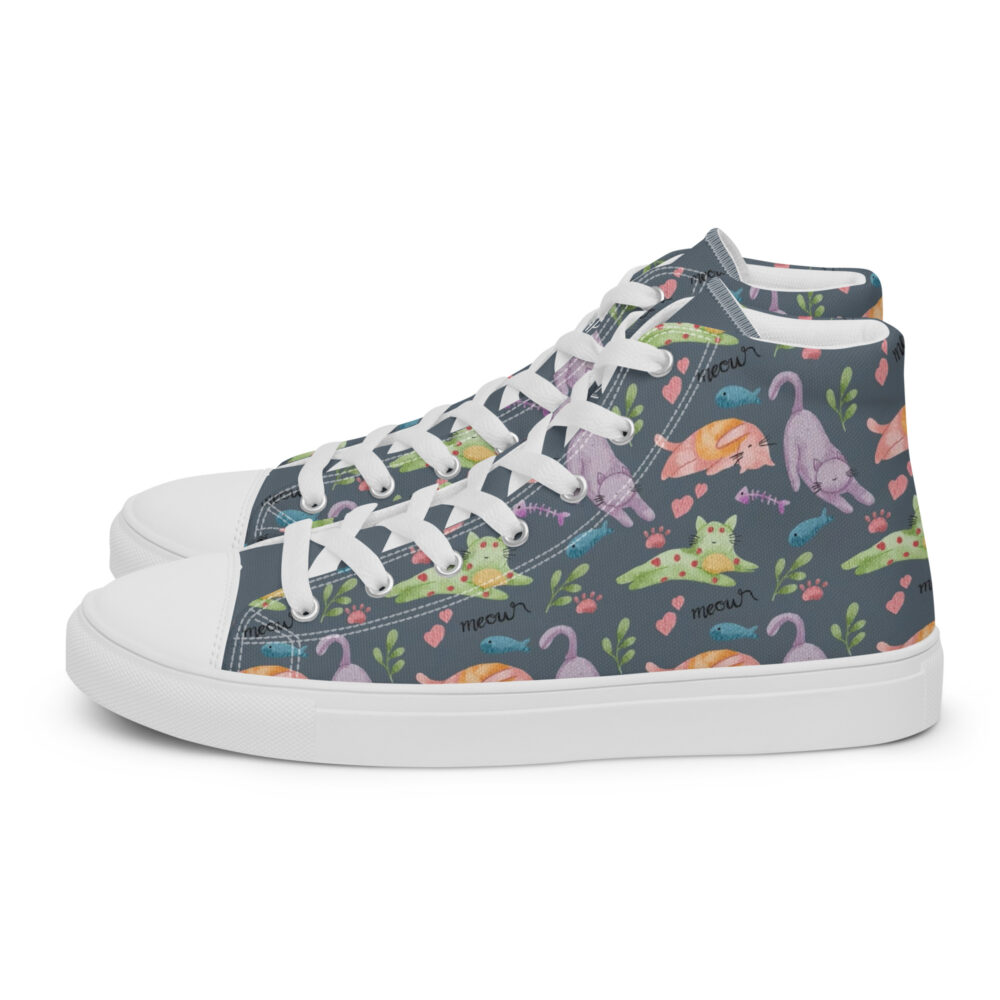 Garden Cats - Sneakers alte in tela da donna - immagine 38