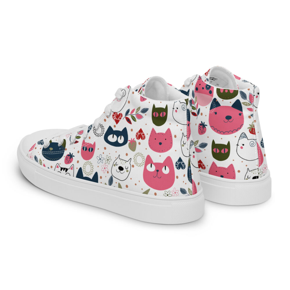 Happy Cat Faces - Sneakers alte in tela da donna - immagine 40
