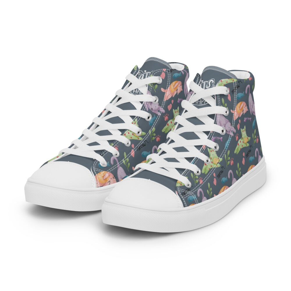 Garden Cats - Sneakers alte in tela da donna - immagine 41